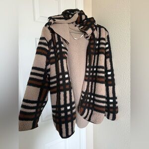 Plaid Hooded Fleece Jacket